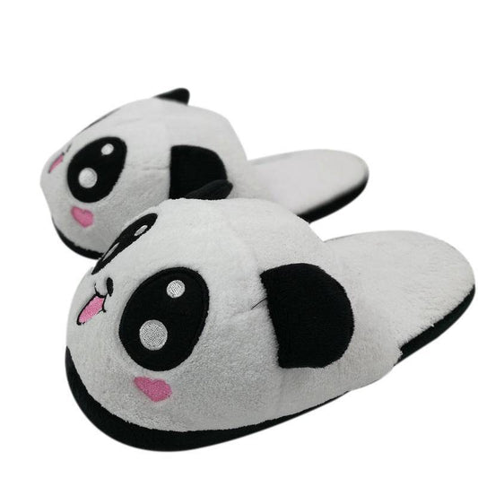 Cute Panda Autumn And Winter Warm Bag With Cotton Shoes Couple Home Thickening Bag With Cotton Slippers Cartoon Floor Tow - Krosscanada