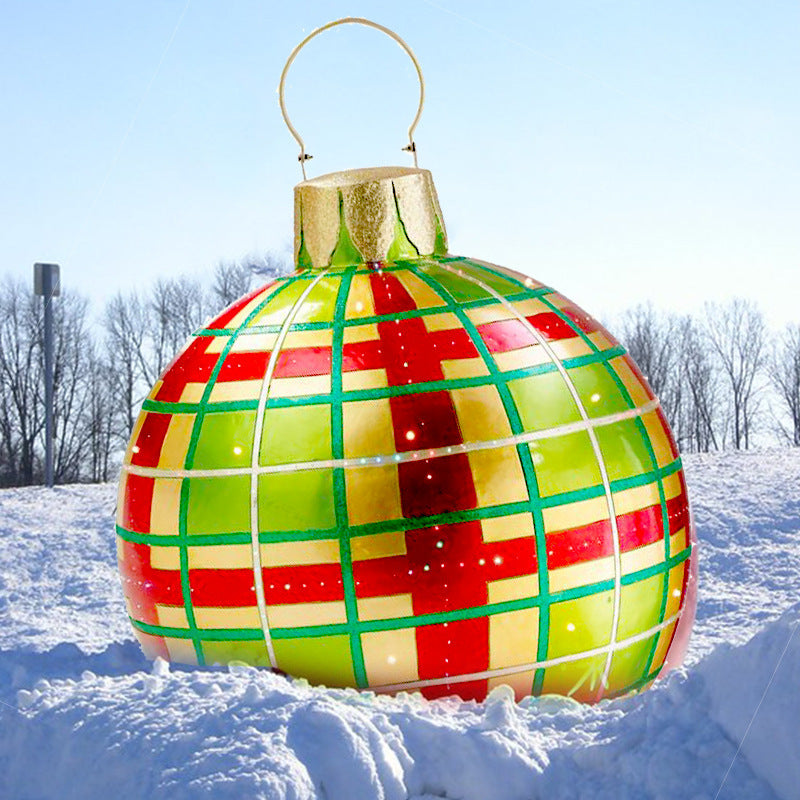 Christmas Ornament Ball Outdoor Pvc 60CM Inflatable Decorated Ball PVC Giant Big Large Balls Xmas Tree Decorations Toy Ball - KKscollecation