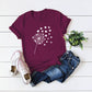 Dandelion Printed Cotton Short - sleeved T-shirt Women - Krosscanada