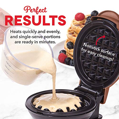Dash DMW001AQ, Mini Waffle Maker Machine for Individuals, Paninis, Hash Browns, & Other On the Go Breakfast, Lunch, or Snacks, with Easy to Clean, Non - Stick Sides, 4 Inch, Aqua - Krosscanada