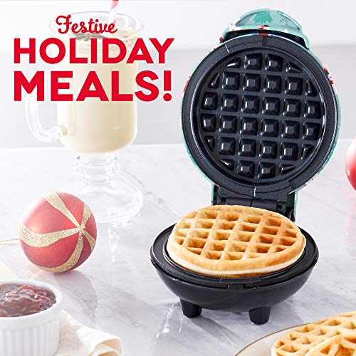 Dash DMW001AQ, Mini Waffle Maker Machine for Individuals, Paninis, Hash Browns, & Other On the Go Breakfast, Lunch, or Snacks, with Easy to Clean, Non - Stick Sides, 4 Inch, Aqua - Krosscanada