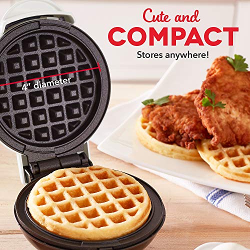 Dash DMW001AQ, Mini Waffle Maker Machine for Individuals, Paninis, Hash Browns, & Other On the Go Breakfast, Lunch, or Snacks, with Easy to Clean, Non - Stick Sides, 4 Inch, Aqua - Krosscanada
