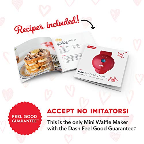 Dash DMW001AQ, Mini Waffle Maker Machine for Individuals, Paninis, Hash Browns, & Other On the Go Breakfast, Lunch, or Snacks, with Easy to Clean, Non - Stick Sides, 4 Inch, Aqua - Krosscanada