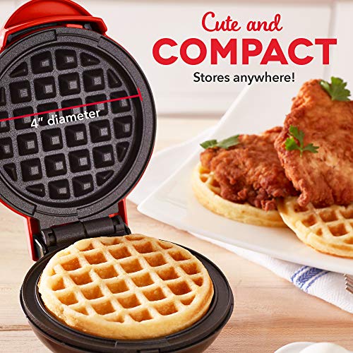 Dash DMW001AQ, Mini Waffle Maker Machine for Individuals, Paninis, Hash Browns, & Other On the Go Breakfast, Lunch, or Snacks, with Easy to Clean, Non - Stick Sides, 4 Inch, Aqua - Krosscanada