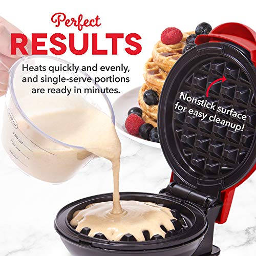 Dash DMW001AQ, Mini Waffle Maker Machine for Individuals, Paninis, Hash Browns, & Other On the Go Breakfast, Lunch, or Snacks, with Easy to Clean, Non - Stick Sides, 4 Inch, Aqua - Krosscanada