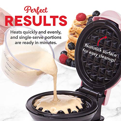 Dash DMW001AQ, Mini Waffle Maker Machine for Individuals, Paninis, Hash Browns, & Other On the Go Breakfast, Lunch, or Snacks, with Easy to Clean, Non - Stick Sides, 4 Inch, Aqua - Krosscanada