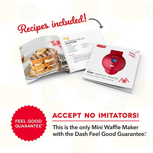 Dash DMW001AQ, Mini Waffle Maker Machine for Individuals, Paninis, Hash Browns, & Other On the Go Breakfast, Lunch, or Snacks, with Easy to Clean, Non - Stick Sides, 4 Inch, Aqua - Krosscanada
