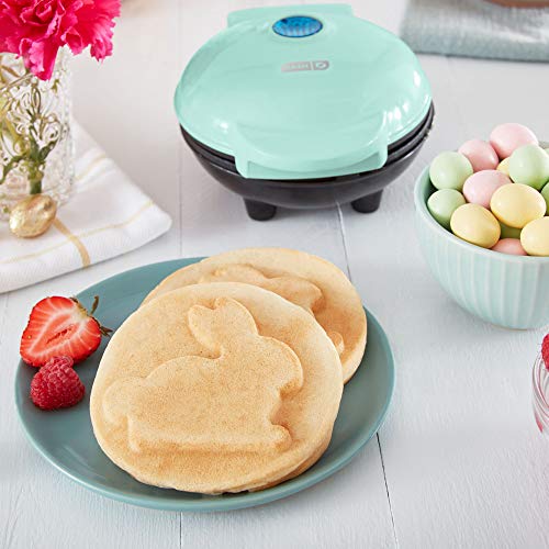 Dash DMW001AQ, Mini Waffle Maker Machine for Individuals, Paninis, Hash Browns, & Other On the Go Breakfast, Lunch, or Snacks, with Easy to Clean, Non - Stick Sides, 4 Inch, Aqua - Krosscanada