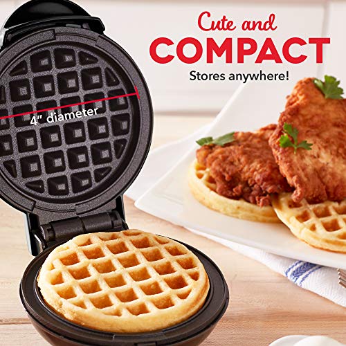 Dash DMW001AQ, Mini Waffle Maker Machine for Individuals, Paninis, Hash Browns, & Other On the Go Breakfast, Lunch, or Snacks, with Easy to Clean, Non - Stick Sides, 4 Inch, Aqua - Krosscanada
