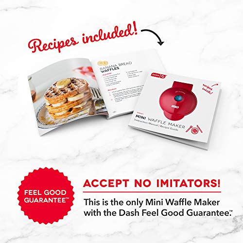 Dash DMW001AQ, Mini Waffle Maker Machine for Individuals, Paninis, Hash Browns, & Other On the Go Breakfast, Lunch, or Snacks, with Easy to Clean, Non - Stick Sides, 4 Inch, Aqua - Krosscanada