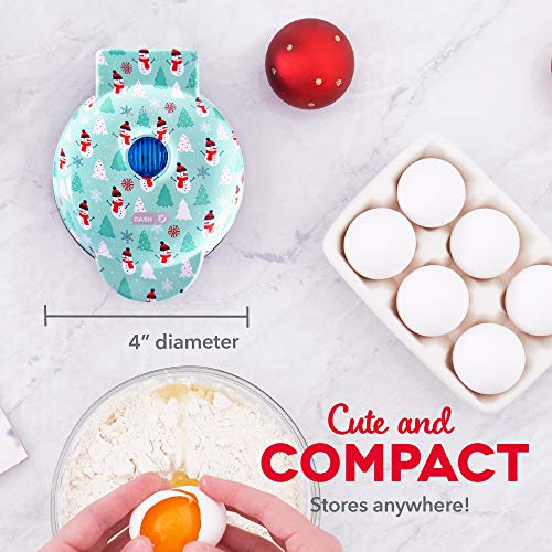 Dash DMW001AQ, Mini Waffle Maker Machine for Individuals, Paninis, Hash Browns, & Other On the Go Breakfast, Lunch, or Snacks, with Easy to Clean, Non - Stick Sides, 4 Inch, Aqua - Krosscanada