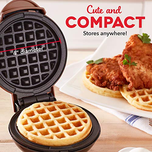 Dash DMW001AQ, Mini Waffle Maker Machine for Individuals, Paninis, Hash Browns, & Other On the Go Breakfast, Lunch, or Snacks, with Easy to Clean, Non - Stick Sides, 4 Inch, Aqua - Krosscanada