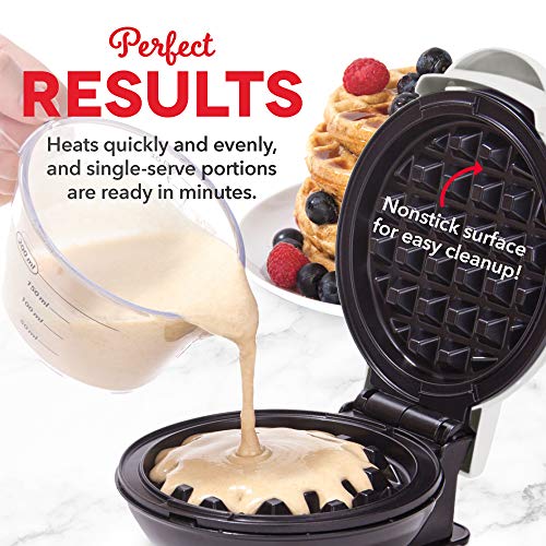 Dash DMW001AQ, Mini Waffle Maker Machine for Individuals, Paninis, Hash Browns, & Other On the Go Breakfast, Lunch, or Snacks, with Easy to Clean, Non - Stick Sides, 4 Inch, Aqua - Krosscanada