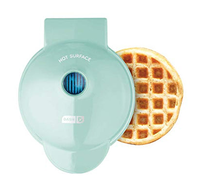 Dash DMW001AQ, Mini Waffle Maker Machine for Individuals, Paninis, Hash Browns, & Other On the Go Breakfast, Lunch, or Snacks, with Easy to Clean, Non - Stick Sides, 4 Inch, Aqua - Krosscanada