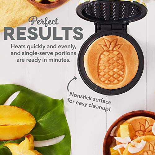 Dash DMW001AQ, Mini Waffle Maker Machine for Individuals, Paninis, Hash Browns, & Other On the Go Breakfast, Lunch, or Snacks, with Easy to Clean, Non - Stick Sides, 4 Inch, Aqua - Krosscanada