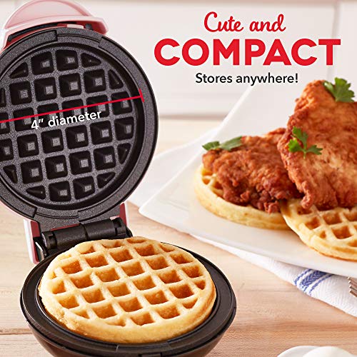 Dash DMW001AQ, Mini Waffle Maker Machine for Individuals, Paninis, Hash Browns, & Other On the Go Breakfast, Lunch, or Snacks, with Easy to Clean, Non - Stick Sides, 4 Inch, Aqua - Krosscanada