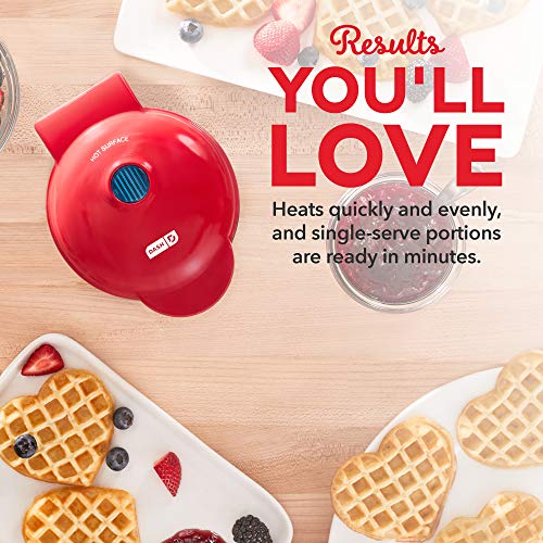Dash DMW001AQ, Mini Waffle Maker Machine for Individuals, Paninis, Hash Browns, & Other On the Go Breakfast, Lunch, or Snacks, with Easy to Clean, Non - Stick Sides, 4 Inch, Aqua - Krosscanada