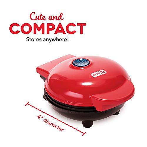 Dash DMW001AQ, Mini Waffle Maker Machine for Individuals, Paninis, Hash Browns, & Other On the Go Breakfast, Lunch, or Snacks, with Easy to Clean, Non - Stick Sides, 4 Inch, Aqua - Krosscanada