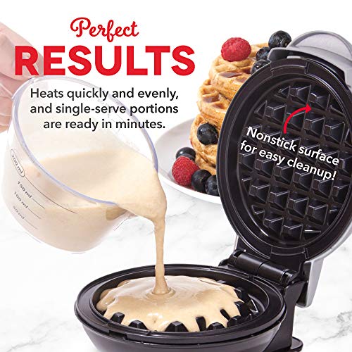 Dash DMW001AQ, Mini Waffle Maker Machine for Individuals, Paninis, Hash Browns, & Other On the Go Breakfast, Lunch, or Snacks, with Easy to Clean, Non - Stick Sides, 4 Inch, Aqua - Krosscanada