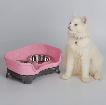Dog bowl cat bowl pet cat double basin splash - proof neat dog cat rice bowl food bowl stainless steel bowl - Krosscanada