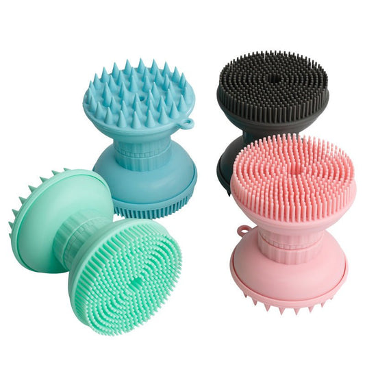 Double - Sided Shower Brush Silicone Shower Shampoo Brush - Krosscanada