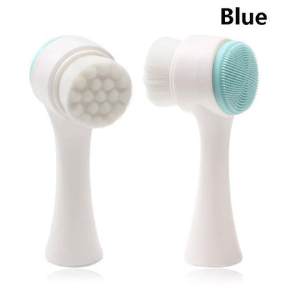 Double - sided Silicone Skin Care Tool Facial Cleanser Brush Face Cleaning Vibration Facial Massage Washing Product - Krosscanada