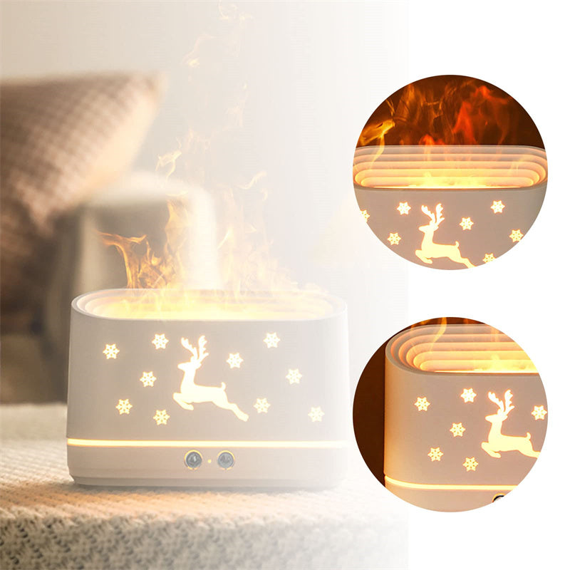 Elk Flame Humidifier Diffuser Mute Household Atmosphere Lamp Christmas Home Decorations - KKscollecation