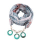 Europe and America exaggerated resin pendant ring bib female printed necklace cotton and linen national wind clothing accessories decoration - Krosscanada