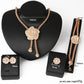 Europe and the explosion of golden jewelry set exaggerated bride diamond four piece suit accessories wholesale manufacturers - Krosscanada