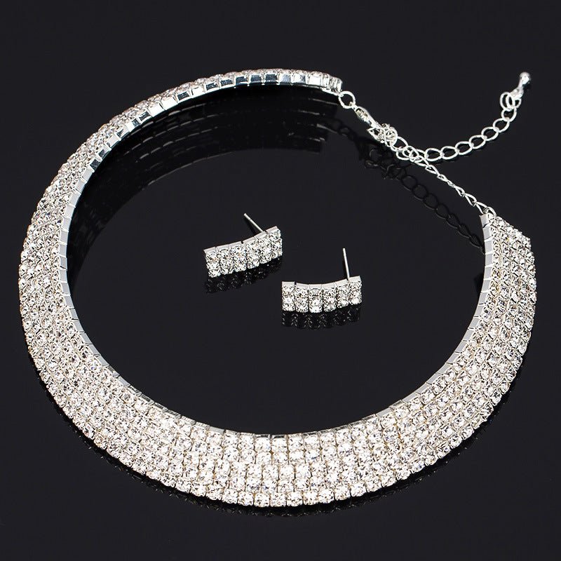 Fashion Bride Jewelry Pendant Necklace Set Of Two Diamond Alloy Foreign Trade And Wholesale Jewelry Set - Krosscanada
