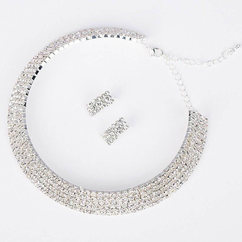 Fashion Bride Jewelry Pendant Necklace Set Of Two Diamond Alloy Foreign Trade And Wholesale Jewelry Set - Krosscanada