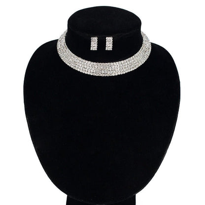 Fashion Bride Jewelry Pendant Necklace Set Of Two Diamond Alloy Foreign Trade And Wholesale Jewelry Set - Krosscanada
