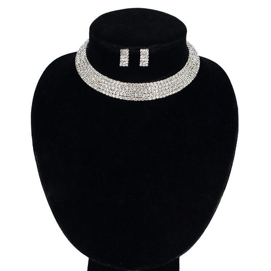 Fashion Bride Jewelry Pendant Necklace Set Of Two Diamond Alloy Foreign Trade And Wholesale Jewelry Set - Krosscanada