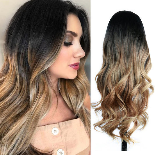 Fashion mid - length curly hair dyed wig - Krosscanada
