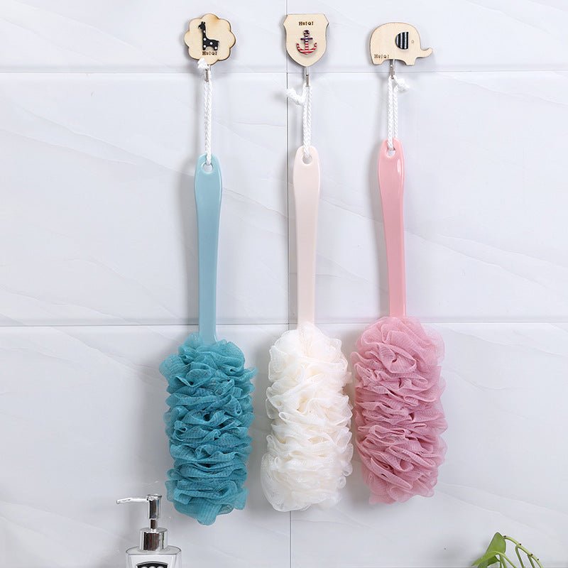 Fashion New Long Handle Hanging Soft Mesh Back Body Bath Shower Scrubber Brush Sponge For Bathroom Shower Brush New Arrival - Krosscanada