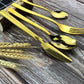 Stainless Steel Western Cutlery Set Golden Cutlery 24 Piece Set - KKscollecation