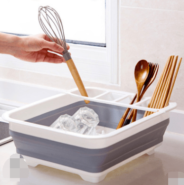 Folding Kitchen Dish Drainer Drying Rack Tableware Plate Holder Dinnerware Shelf Storage Organizer Kitchen Accessories - Krosscanada