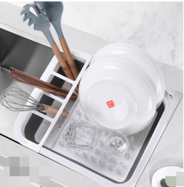 Folding Kitchen Dish Drainer Drying Rack Tableware Plate Holder Dinnerware Shelf Storage Organizer Kitchen Accessories - Krosscanada
