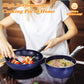 Frying Pan Sets Non Stick 3Pieces Blue 3D Diamond Cookware - Krosscanada