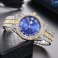 Full Diamond Face Roman Scale Steel Band Watch - Krosscanada
