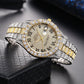 Full Diamond Face Roman Scale Steel Band Watch - Krosscanada
