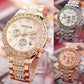 Geneva diamond calendar watch women fashion watch business casual ladies quartz tide watch fake three - eyed watch - Krosscanada