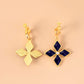 Genshin Impact Keqing Enamel Blue Geometric Flower Earrings - Krosscanada