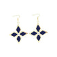 Genshin Impact Keqing Enamel Blue Geometric Flower Earrings - Krosscanada