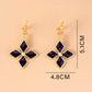 Genshin Impact Keqing Enamel Blue Geometric Flower Earrings - Krosscanada