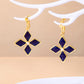 Genshin Impact Keqing Enamel Blue Geometric Flower Earrings - Krosscanada