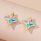 Genshin Impact Primogem Earrings Jewelry Enamel Colorful Geometric Star Stud Earrings For Women Men - Krosscanada