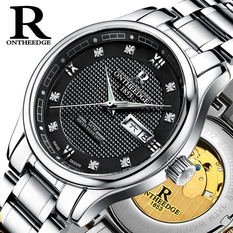 Genuine Rui edge watches men's automatic mechanical watches business men's watch luminous hollow water - proof fine steel - Krosscanada