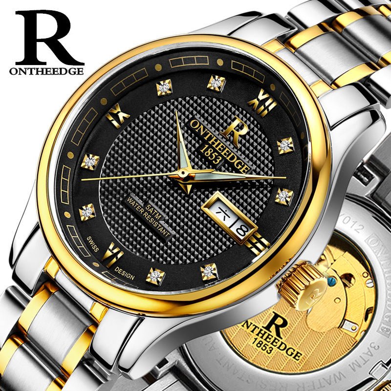 Genuine Rui edge watches men's automatic mechanical watches business men's watch luminous hollow water - proof fine steel - Krosscanada