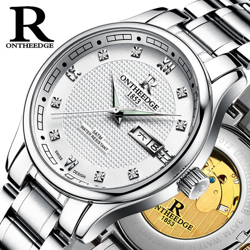 Genuine Rui edge watches men's automatic mechanical watches business men's watch luminous hollow water - proof fine steel - Krosscanada